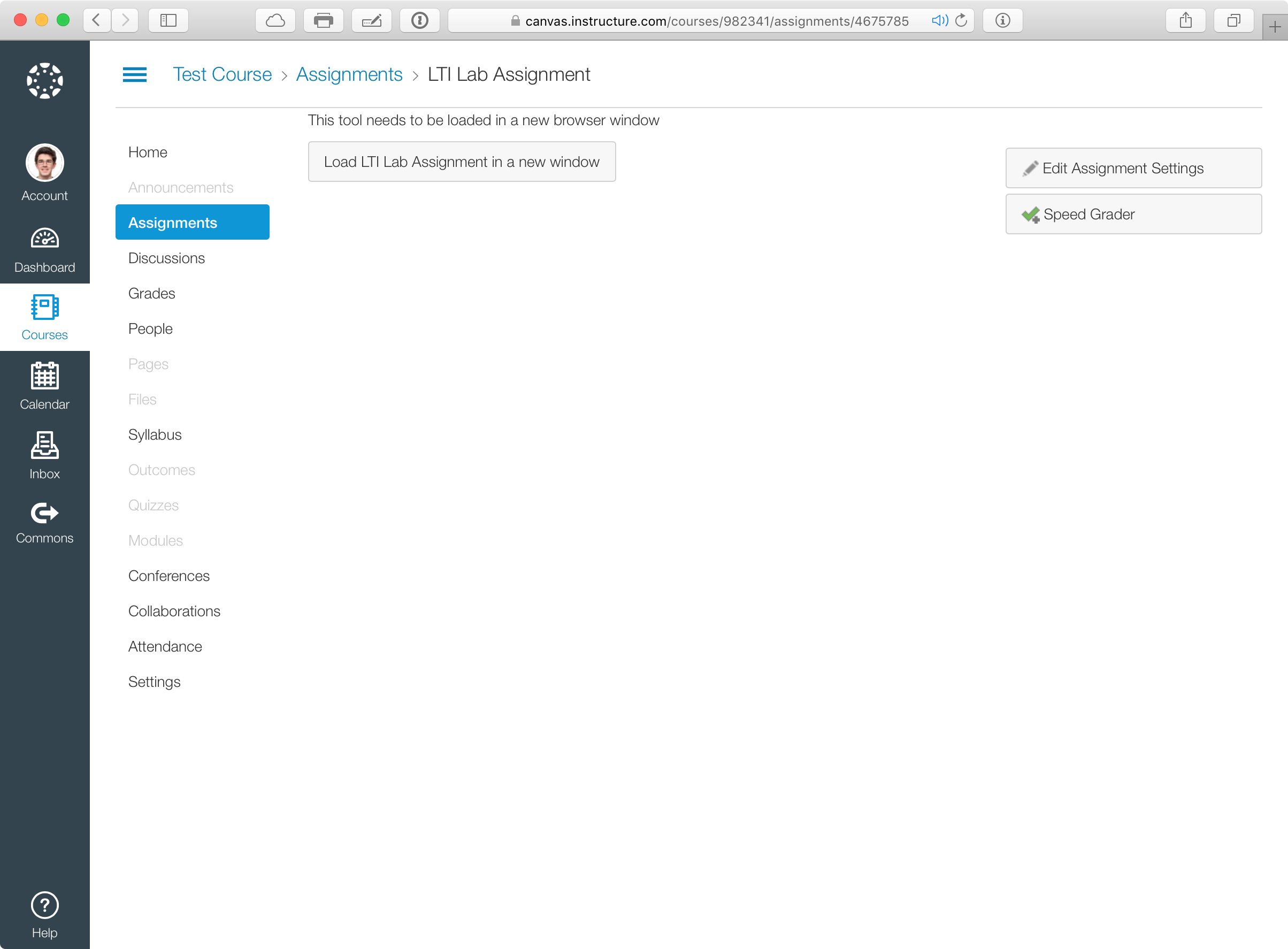 When a student clicks on the link, a new tab will open with the proper question they are assigned. Clicking the "Get Feedback" button triggers a submission which sends the grade back to the LMS.