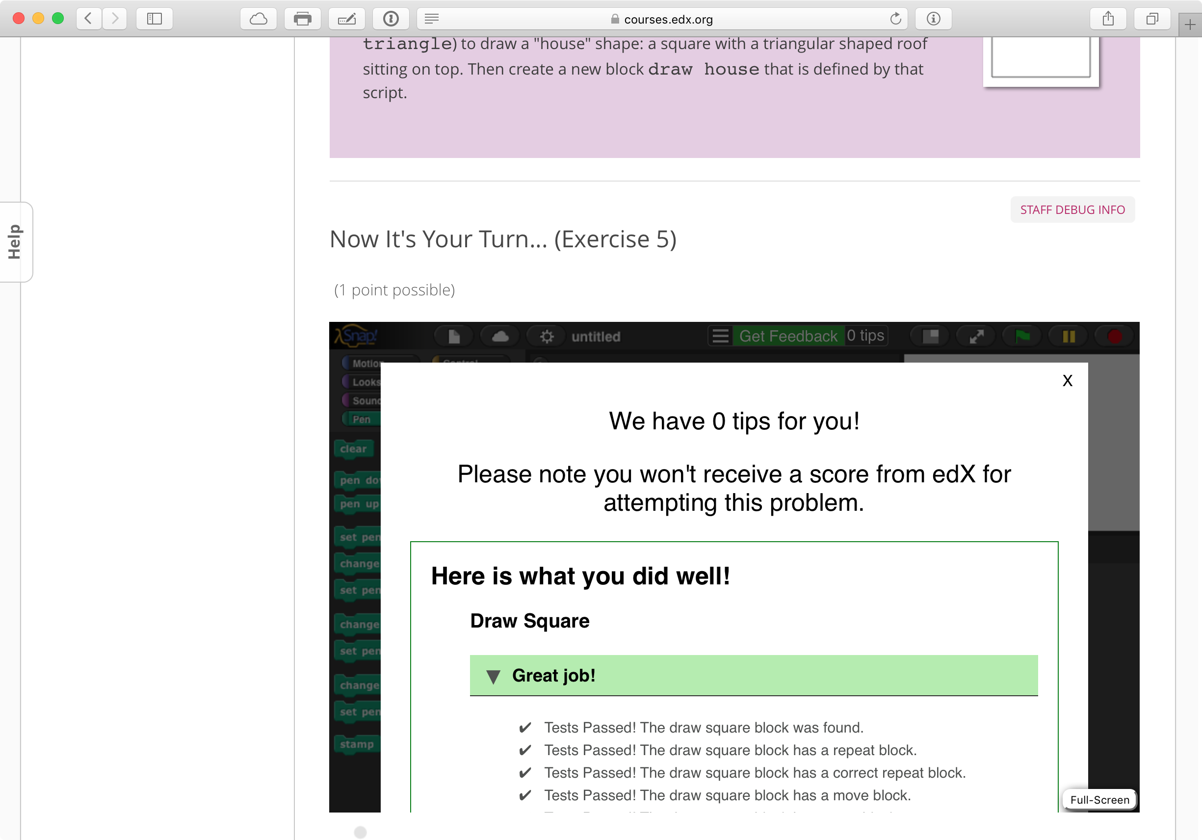 Snap! can be embedded in edX through JSInput.